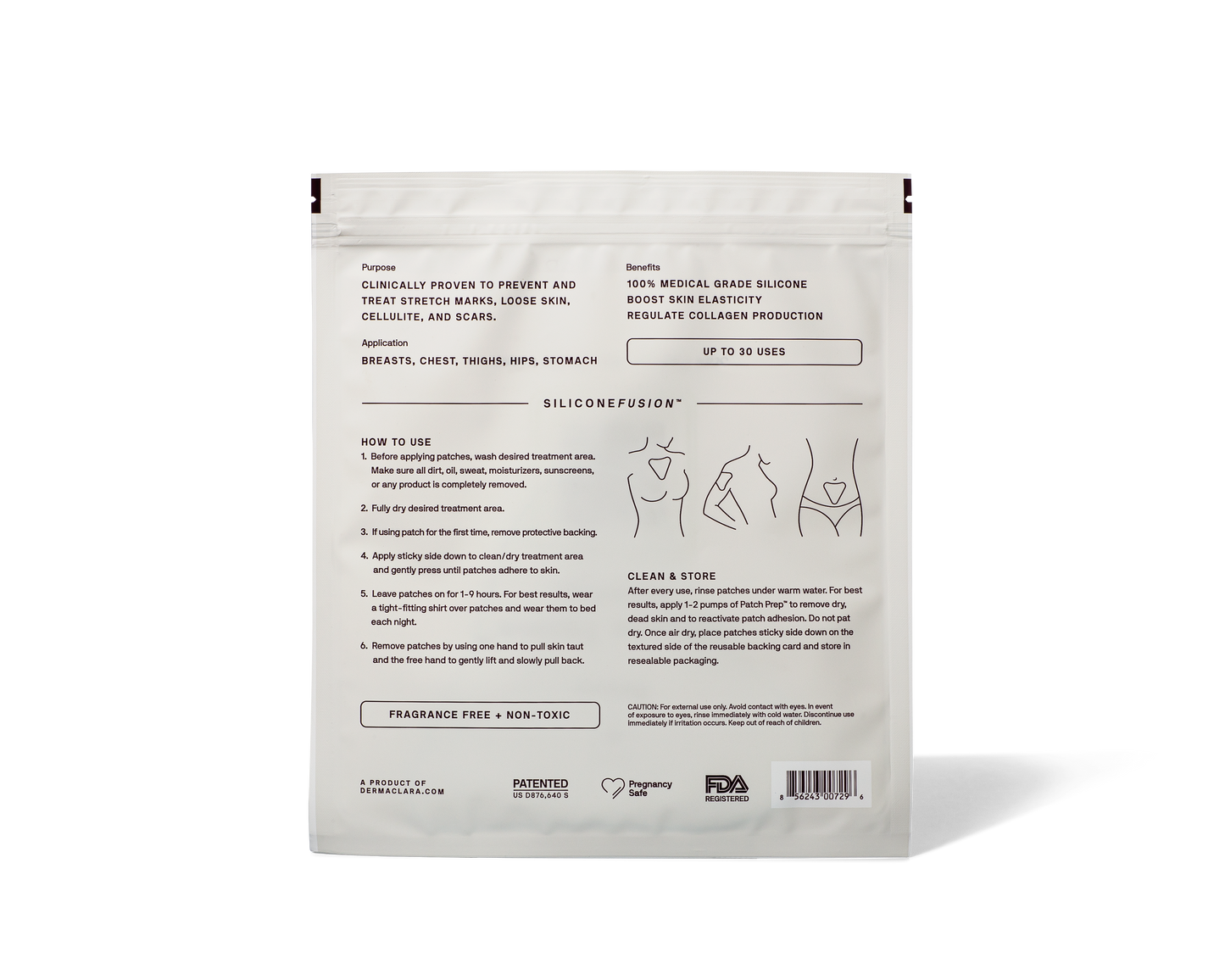 Dermaclara Siliconefusion 7" Body Patch
